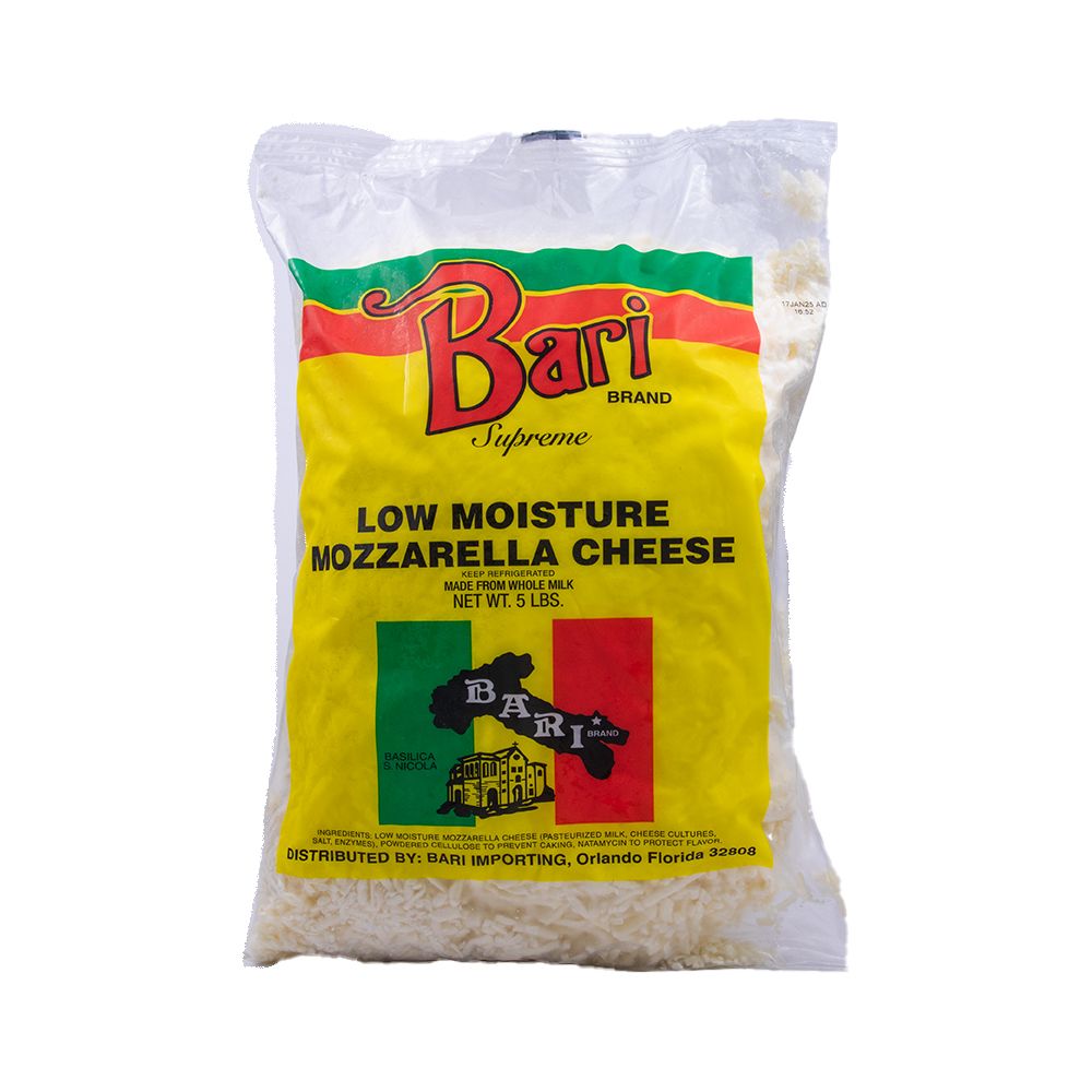 Cheese Mozzarella Shredded Whole Milk 5 Lb Grande C30 