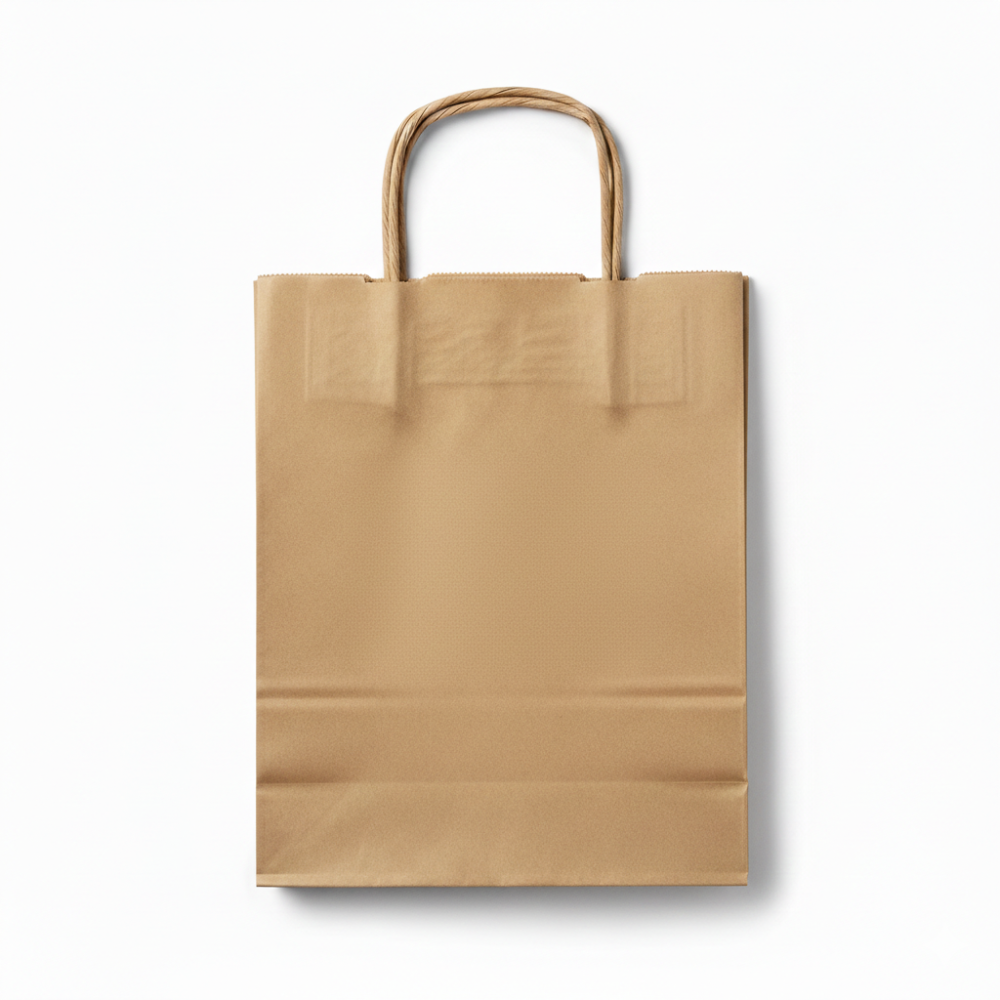 Bag Paper w/Handle Kraft 12X9X15.75 25 Ct C8