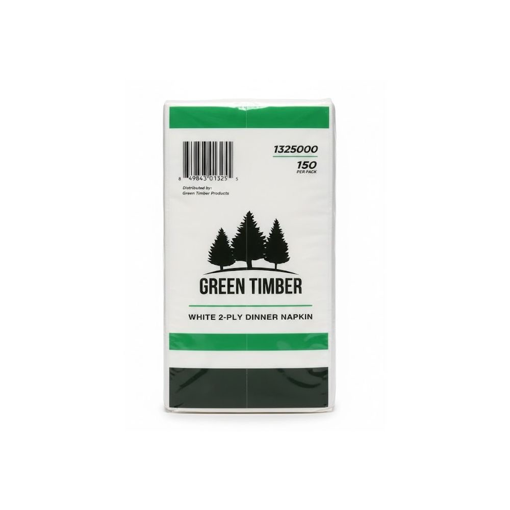 NAPKIN DINNER WHITE 15X17 2 PLY 1/8 FOLD C20