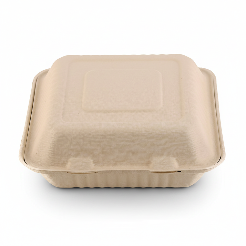 Cont H/L Bagasse 1 Comp Natural Med 8x8x3 50 Ct C4