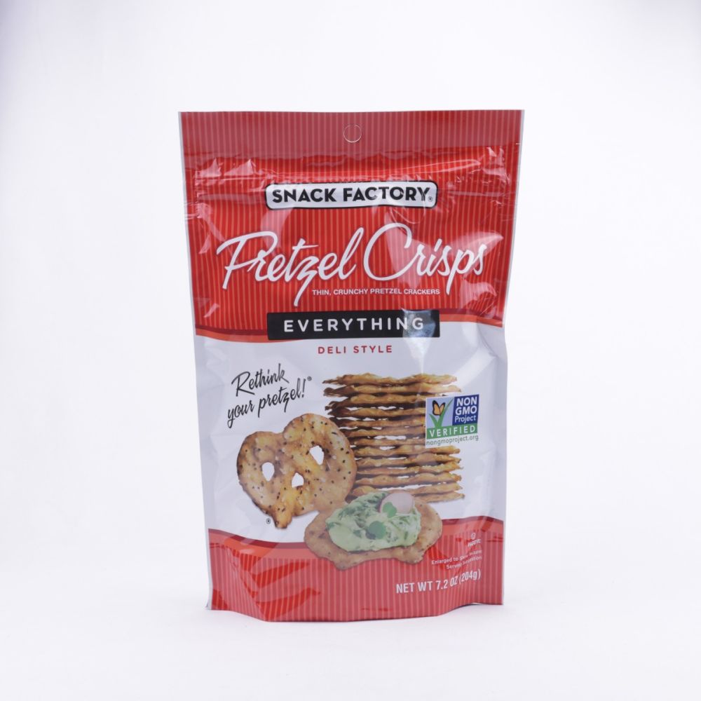 Snack Factory Pretzel Crisp Everything 7 2 Oz C12