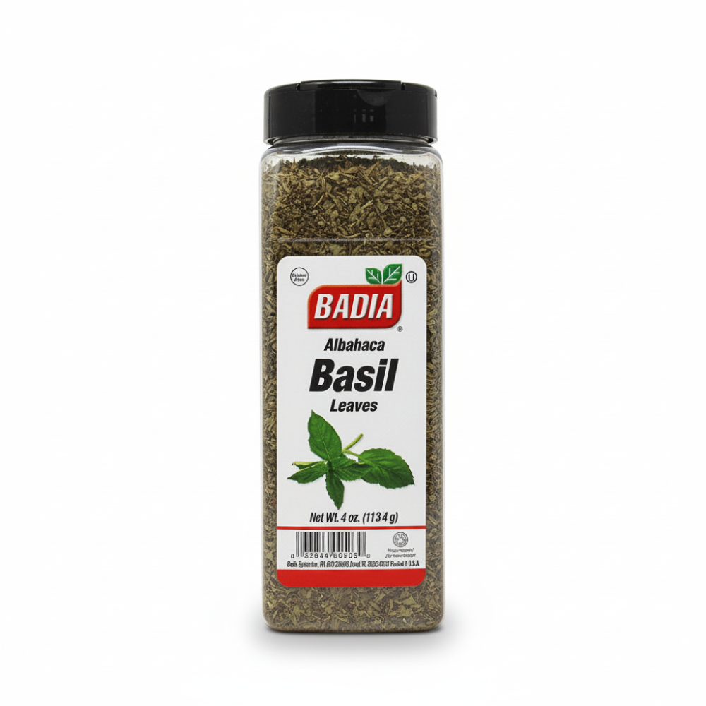Badia Pint Basil Leaves Whole 4 Oz C6