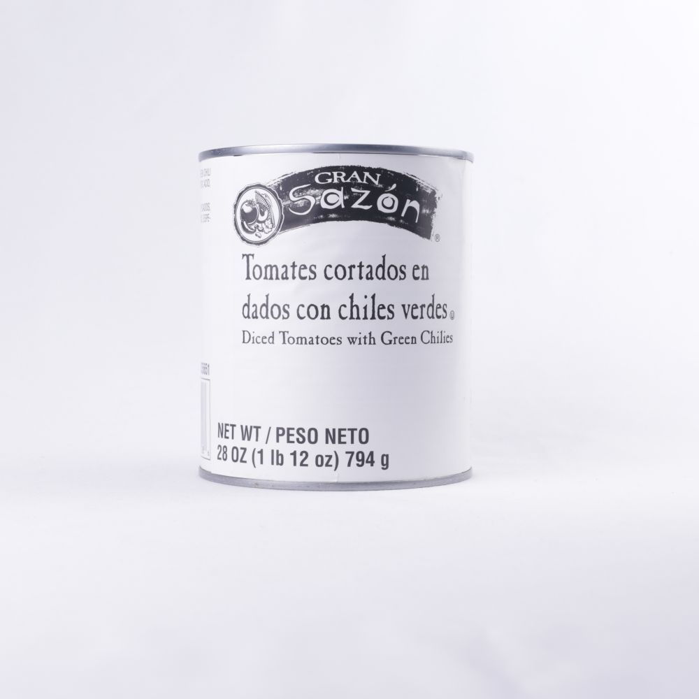 Tomato Diced WGreen Chili Gran Sazon 28 Oz C12 