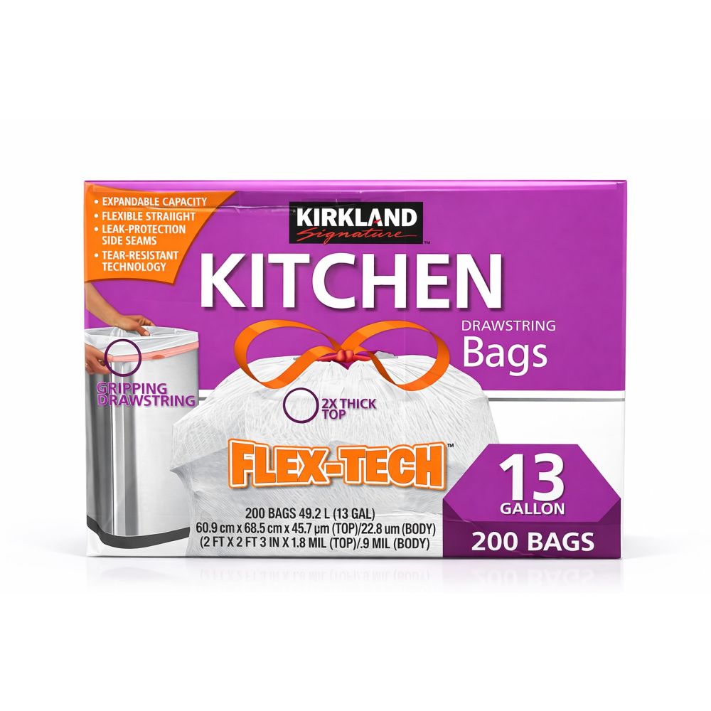 Kirkland Signature Flex-Tech Kitchen Bags 13 Gal/200ct
