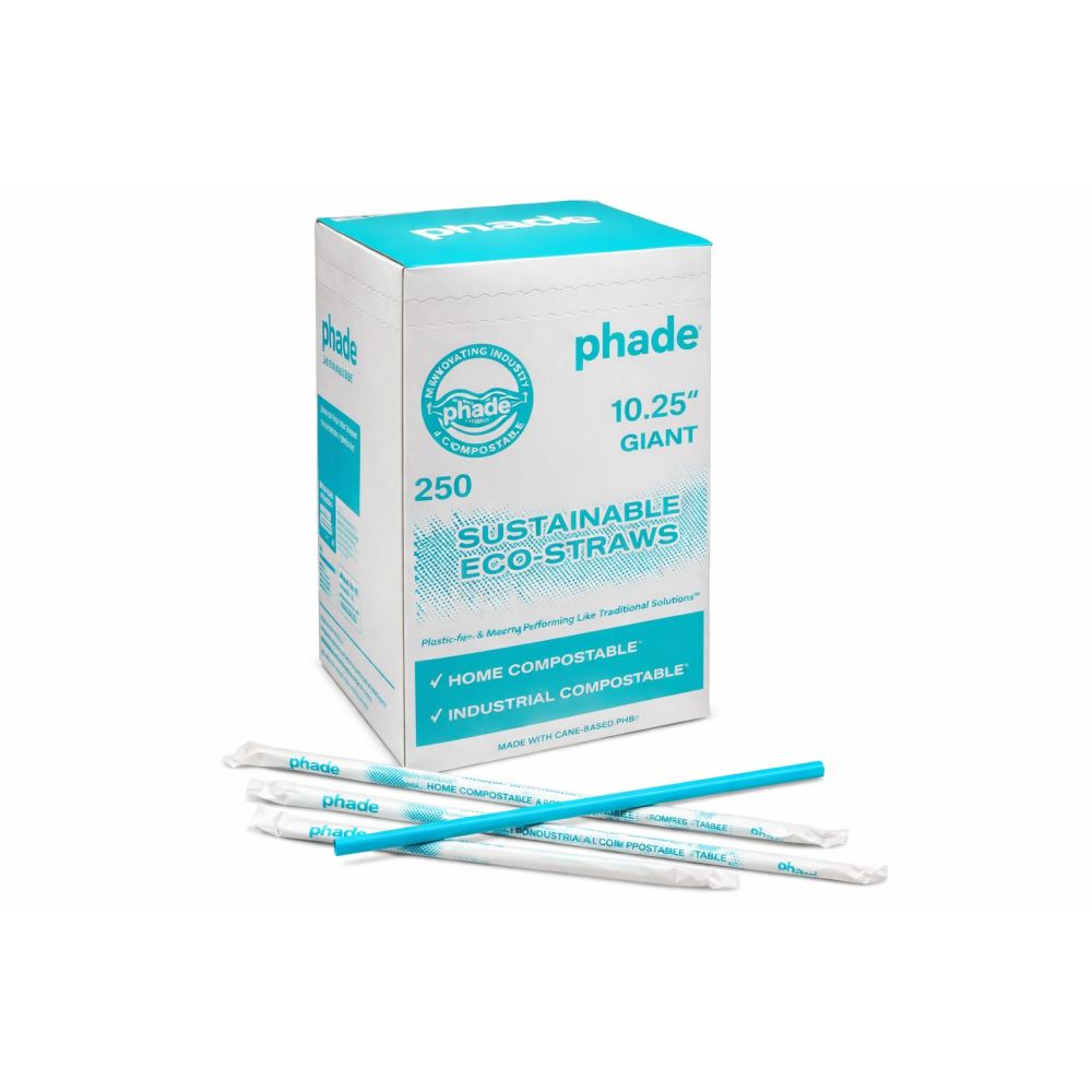Phade 10.25" Giant Wrapped Eco-Straws 250 Ct