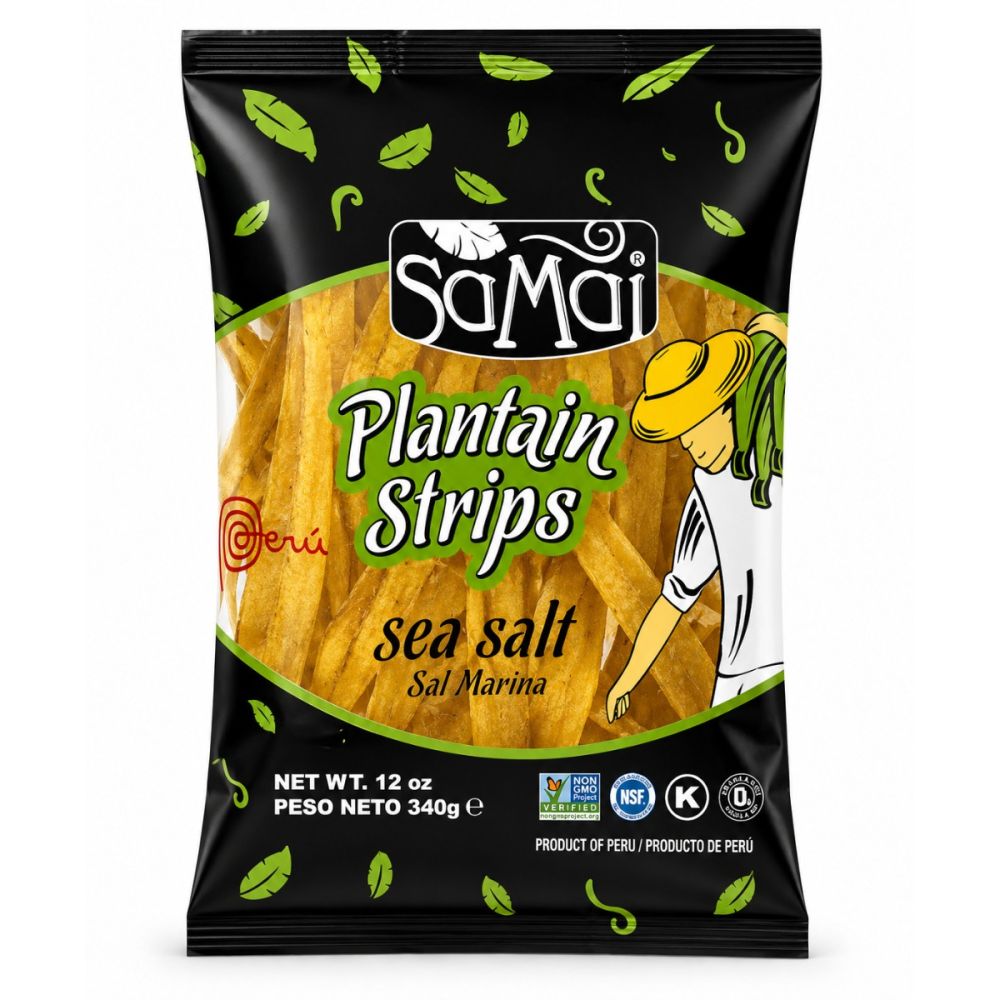 Samai Plantain Strips Pacific Sea Salt Shipper 12 Oz