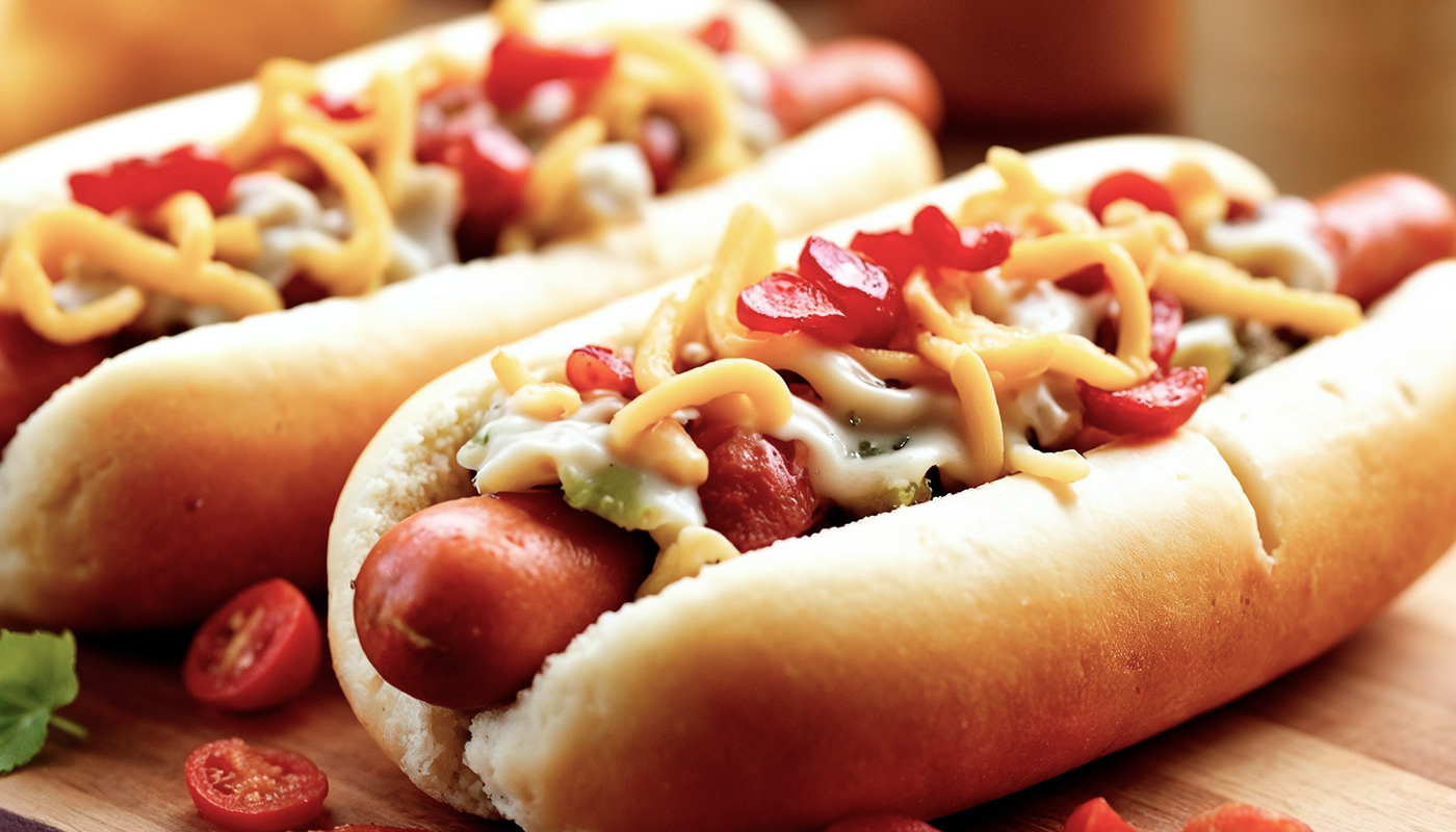 Classic game day hot dogs with fresh toppings