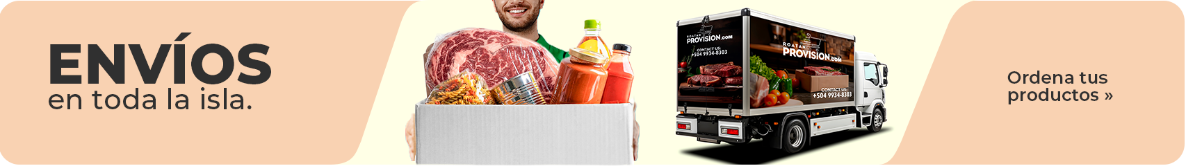 Información de Entrega y Envíos de Roatan Provision Servicio de entrega de carnes premium, mariscos, víveres, vinos y licores en Roatán e Islas de la Bahía