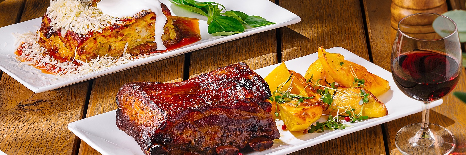 Gourmet recipes featuring roasted ribs, baked dishes and fine dining presentation at Roatan Provision.