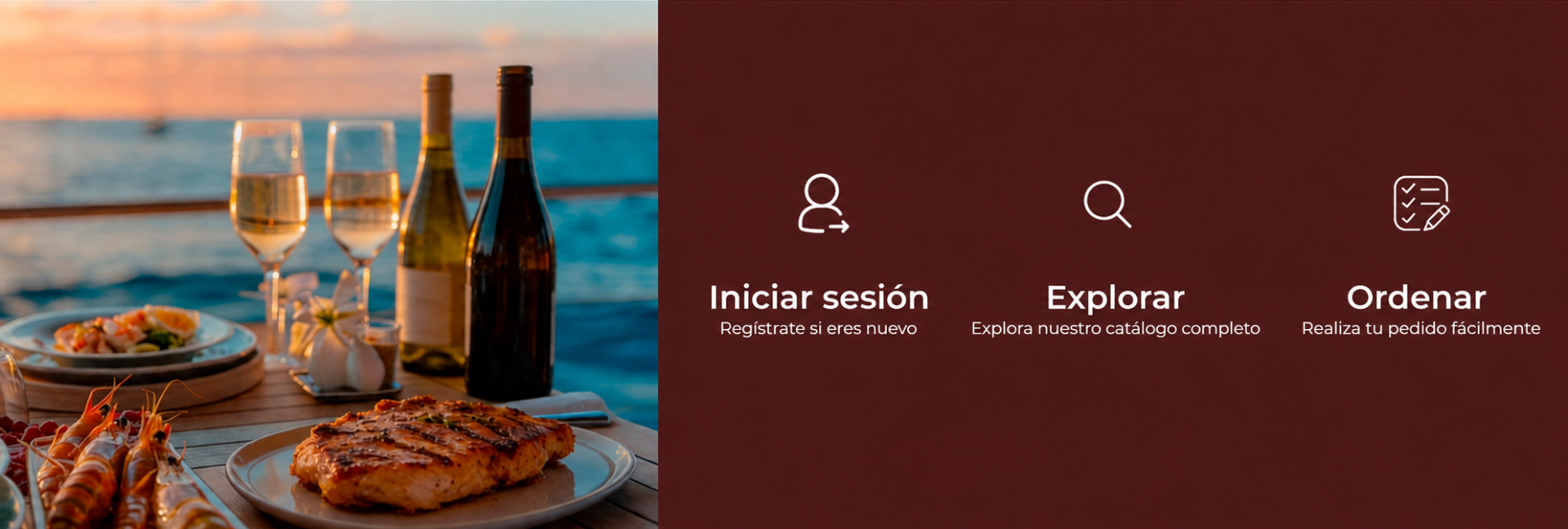 Venta online al por mayor de alimentos en Roatán: mariscos frescos, productos gourmet y vinos para restaurantes, hoteles y yates.
