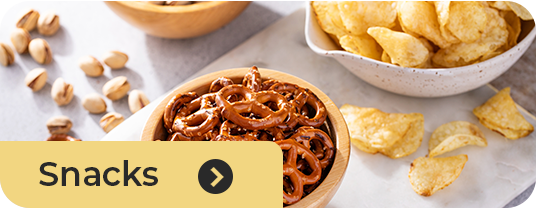 Snack selection including pretzels, chips and crunchy snack foods at Roatan Provision
